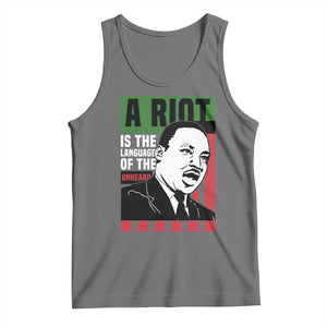 Martin Luther King MLK Tank Top A Riot Is The Language Of The Unheard Civil Rights TS02 Black Heather Print Your Wear