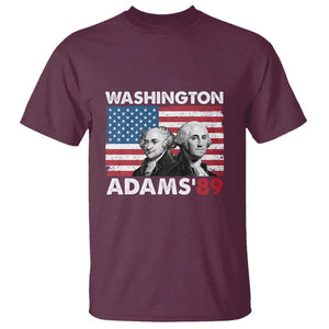Washington Adams 1789 T Shirt George Washington John Adams American Founding Fathers US Flag TS02 Maroon Print Your Wear