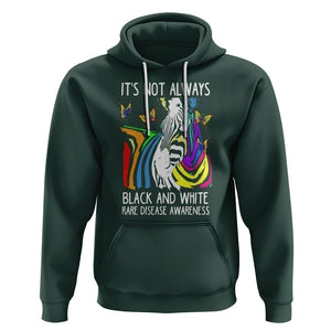 Rare Disease Day Shirts Hoodie It's Not Always Black And White Rare Disease Awareness Rainbow Zebra Kids TS02 Dark Forest Green Printyourwear