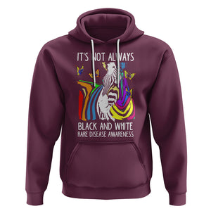 Rare Disease Day Shirts Hoodie It's Not Always Black And White Rare Disease Awareness Rainbow Zebra Kids TS02 Maroon Printyourwear