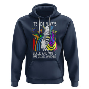 Rare Disease Day Shirts Hoodie It's Not Always Black And White Rare Disease Awareness Rainbow Zebra Kids TS02 Navy Printyourwear