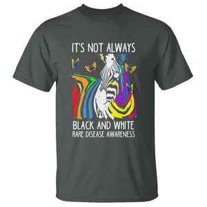 Rare Disease Day Shirts T Shirt It's Not Always Black And White Rare Disease Awareness Rainbow Zebra Kids TS02 Dark Heather Printyourwear