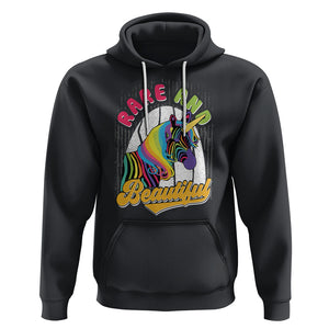 Rare Disease Day Shirts Hoodie Rare And Beautiful Rare Disease Awareness Rare Disease Warrior Rainbow Zebra TS02 Black Printyourwear