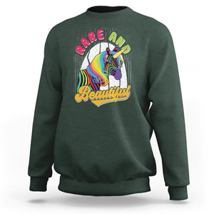Rare Disease Day Shirts Sweatshirt Rare And Beautiful Rare Disease Awareness Rare Disease Warrior Rainbow Zebra TS02 Dark Forest Green Printyourwear