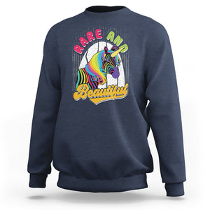 Rare Disease Day Shirts Sweatshirt Rare And Beautiful Rare Disease Awareness Rare Disease Warrior Rainbow Zebra TS02 Navy Printyourwear