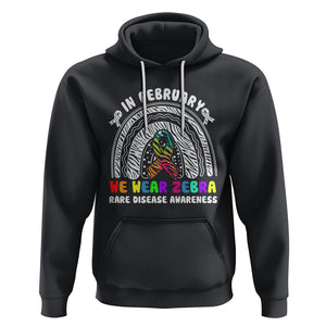 Rare Disease Day Shirts Hoodie In February We Wear Zebra Rare Disease Awareness Rainbow Zebra TS02 Black Printyourwear