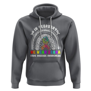 Rare Disease Day Shirts Hoodie In February We Wear Zebra Rare Disease Awareness Rainbow Zebra TS02 Charcoal Printyourwear