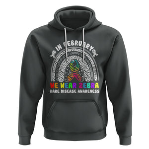 Rare Disease Day Shirts Hoodie In February We Wear Zebra Rare Disease Awareness Rainbow Zebra TS02 Dark Heather Printyourwear