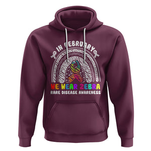 Rare Disease Day Shirts Hoodie In February We Wear Zebra Rare Disease Awareness Rainbow Zebra TS02 Maroon Printyourwear