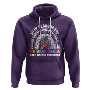 Rare Disease Day Shirts Hoodie In February We Wear Zebra Rare Disease Awareness Rainbow Zebra TS02 Purple Printyourwear
