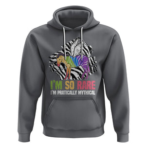 Rare Disease Day Shirts Hoodie Rare Disease I'm So Rare I'm Pratically Mythical Zebra Unicorn Zebra Ribbon TS02 Charcoal Printyourwear
