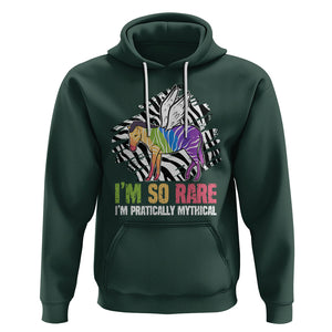Rare Disease Day Shirts Hoodie Rare Disease I'm So Rare I'm Pratically Mythical Zebra Unicorn Zebra Ribbon TS02 Dark Forest Green Printyourwear