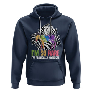 Rare Disease Day Shirts Hoodie Rare Disease I'm So Rare I'm Pratically Mythical Zebra Unicorn Zebra Ribbon TS02 Navy Printyourwear