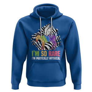 Rare Disease Day Shirts Hoodie Rare Disease I'm So Rare I'm Pratically Mythical Zebra Unicorn Zebra Ribbon TS02 Royal Blue Printyourwear