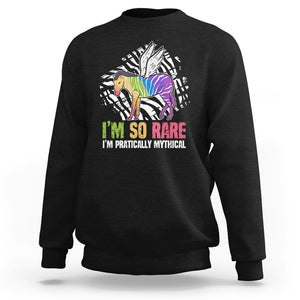 Rare Disease Day Shirts Sweatshirt Rare Disease I'm So Rare I'm Pratically Mythical Zebra Unicorn Zebra Ribbon TS02 Black Printyourwear