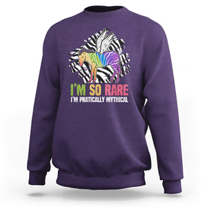 Rare Disease Day Shirts Sweatshirt Rare Disease I'm So Rare I'm Pratically Mythical Zebra Unicorn Zebra Ribbon TS02 Purple Printyourwear
