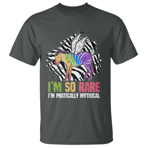 Rare Disease Day Shirts T Shirt Rare Disease I'm So Rare I'm Pratically Mythical Zebra Unicorn Zebra Ribbon TS02 Dark Heather Printyourwear