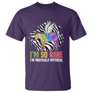 Rare Disease Day Shirts T Shirt Rare Disease I'm So Rare I'm Pratically Mythical Zebra Unicorn Zebra Ribbon TS02 Purple Printyourwear
