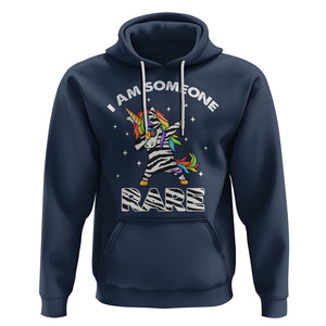 Rare Disease Day Shirts Hoodie I Am Someone Rare Rainbow Zebra Unicorn Rare Disease Awareness TS02 Navy Printyourwear