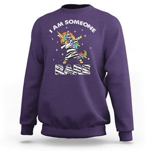Rare Disease Day Shirts Sweatshirt I Am Someone Rare Rainbow Zebra Unicorn Rare Disease Awareness TS02 Purple Printyourwear
