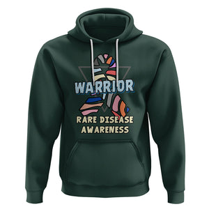 Rare Disease Day Shirts Hoodie Rare Disease Warrior Rare Disease Awareness Zebra Ribbon Fighter TS02 Dark Forest Green Printyourwear