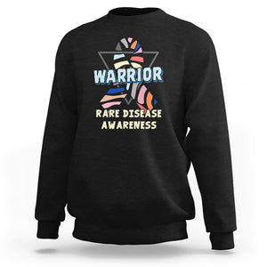 Rare Disease Day Shirts Sweatshirt Rare Disease Warrior Rare Disease Awareness Zebra Ribbon Fighter TS02 Black Printyourwear