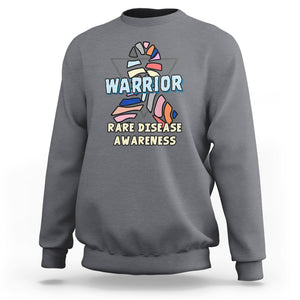 Rare Disease Day Shirts Sweatshirt Rare Disease Warrior Rare Disease Awareness Zebra Ribbon Fighter TS02 Charcoal Printyourwear