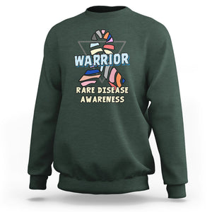 Rare Disease Day Shirts Sweatshirt Rare Disease Warrior Rare Disease Awareness Zebra Ribbon Fighter TS02 Dark Forest Green Printyourwear