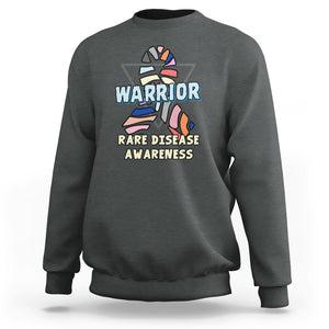 Rare Disease Day Shirts Sweatshirt Rare Disease Warrior Rare Disease Awareness Zebra Ribbon Fighter TS02 Dark Heather Printyourwear