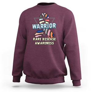 Rare Disease Day Shirts Sweatshirt Rare Disease Warrior Rare Disease Awareness Zebra Ribbon Fighter TS02 Maroon Printyourwear