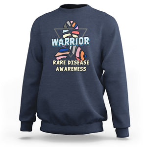 Rare Disease Day Shirts Sweatshirt Rare Disease Warrior Rare Disease Awareness Zebra Ribbon Fighter TS02 Navy Printyourwear