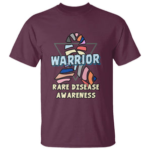 Rare Disease Day Shirts T Shirt Rare Disease Warrior Rare Disease Awareness Zebra Ribbon Fighter TS02 Maroon Printyourwear