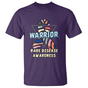 Rare Disease Day Shirts T Shirt Rare Disease Warrior Rare Disease Awareness Zebra Ribbon Fighter TS02 Purple Printyourwear