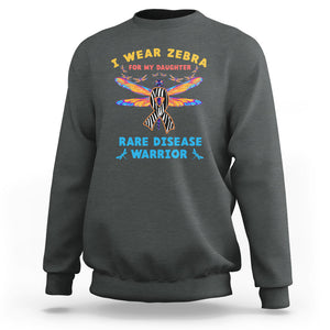 Rare Disease Day Sweatshirt I Wear Zebra For My Daughter Zebra Ribbon TS02 Dark Heather Printyourwear