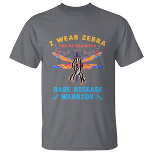 Rare Disease Day T Shirt I Wear Zebra For My Daughter Zebra Ribbon TS02 Charcoal Printyourwear