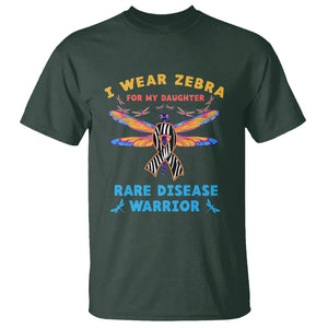 Rare Disease Day T Shirt I Wear Zebra For My Daughter Zebra Ribbon TS02 Dark Forest Green Printyourwear