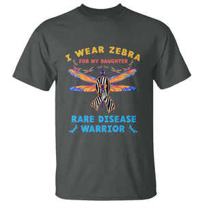 Rare Disease Day T Shirt I Wear Zebra For My Daughter Zebra Ribbon TS02 Dark Heather Printyourwear