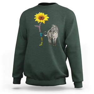 Rare Disease Day Shirts Sweatshirt Zebra You Are My Sunshine Rare Disease Warrior Rare Disease Awareness TS02 Dark Forest Green Printyourwear