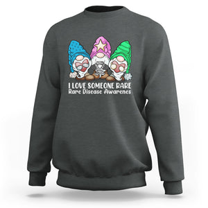 Rare Disease Day Shirts Sweatshirt I Love Someone Rare Zebra Ribbon Zebra Disease Awareness TS02 Dark Heather Printyourwear