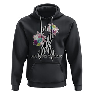Rare Disease Day Shirts Hoodie Rare Disease Awareness Rare Disease Day Floral Zebra Ribbon TS02 Black Printyourwear