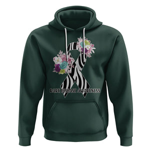 Rare Disease Day Shirts Hoodie Rare Disease Awareness Rare Disease Day Floral Zebra Ribbon TS02 Dark Forest Green Printyourwear