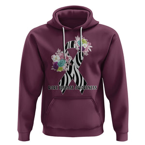 Rare Disease Day Shirts Hoodie Rare Disease Awareness Rare Disease Day Floral Zebra Ribbon TS02 Maroon Printyourwear