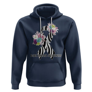 Rare Disease Day Shirts Hoodie Rare Disease Awareness Rare Disease Day Floral Zebra Ribbon TS02 Navy Printyourwear