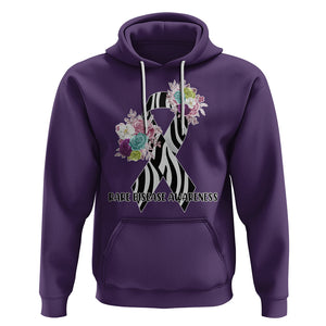 Rare Disease Day Shirts Hoodie Rare Disease Awareness Rare Disease Day Floral Zebra Ribbon TS02 Purple Printyourwear