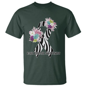 Rare Disease Day Shirts T Shirt Rare Disease Awareness Rare Disease Day Floral Zebra Ribbon TS02 Dark Forest Green Printyourwear