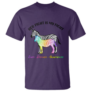 Rare Disease Day Shirts T Shirt Her Fight Is My Fight Rare Disease Awareness Support Rare Warrior Rainbow Zebra TS02 Purple Printyourwear