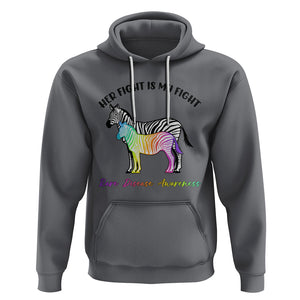 Rare Disease Day Shirts Hoodie Her Fight Is My Fight Rare Disease Awareness Support Rare Warrior Rainbow Zebra TS02 Charcoal Printyourwear