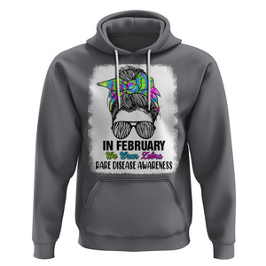 Rare Disease Day Shirts Hoodie In February We Wear Zebra Rare Disease Awareness Zebra Messy Bun TS02 Charcoal Printyourwear