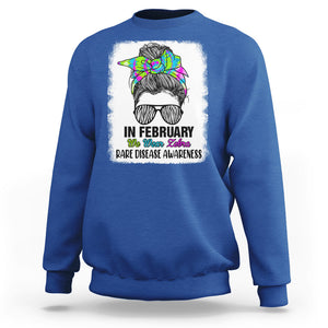 Rare Disease Day Shirts Sweatshirt In February We Wear Zebra Rare Disease Awareness Zebra Messy Bun TS02 Royal Blue Printyourwear