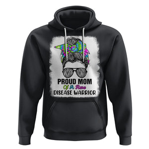 Rare Disease Day Shirts Hoodie Proud Mom Of A Rare Disease Warrior Rare Disease Awareness Zebra Messy Bun TS02 Black Printyourwear